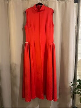 NWT Loragal  Sleeveless Red Mock-Neck Maxi Dress